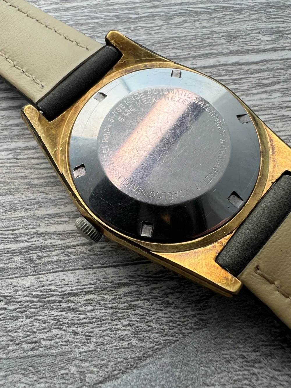Volks Swiss Gold-Tone Automatic Watch with Day-Date